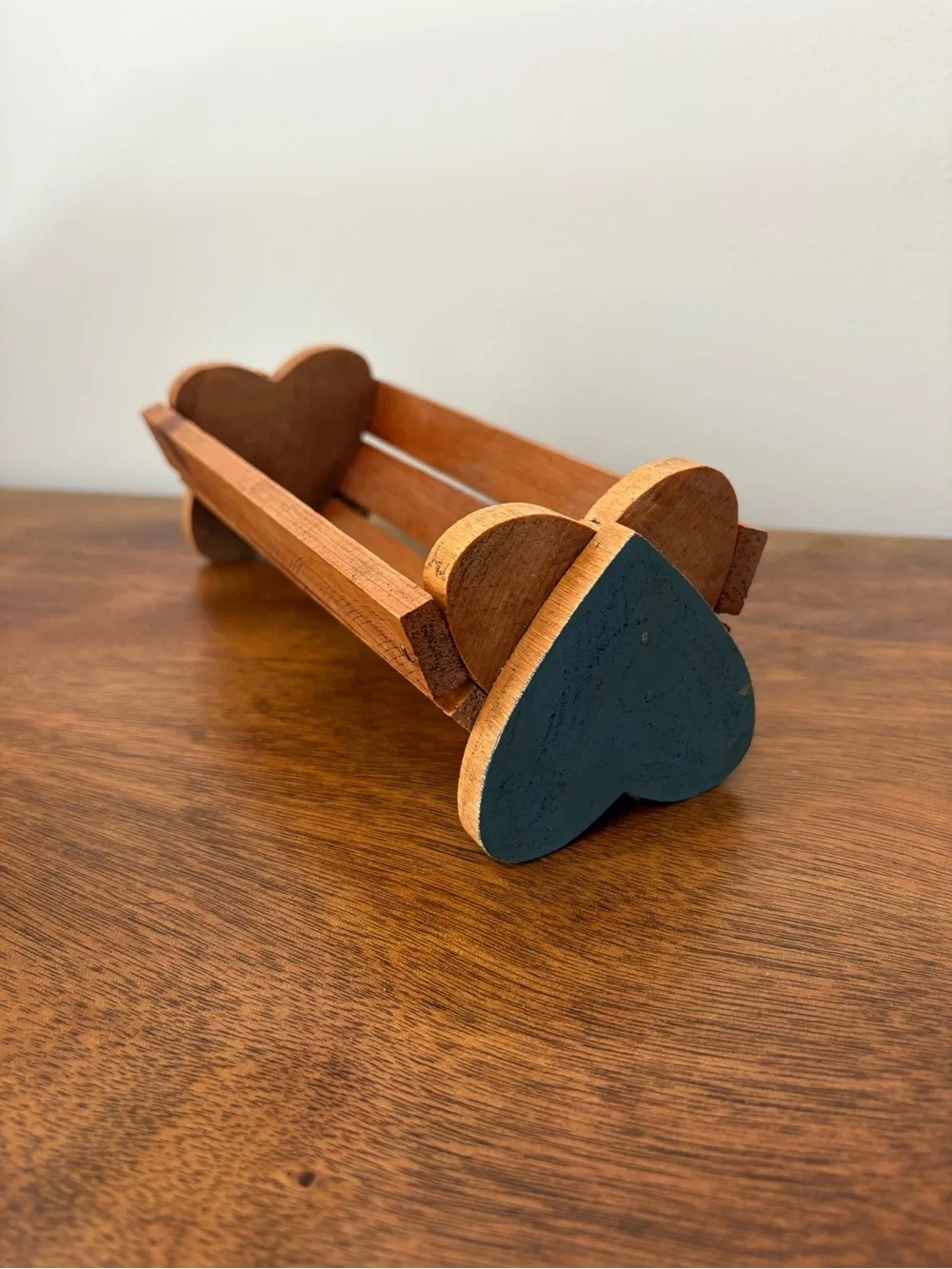 Wooden Heart Shaped Basket or Crate